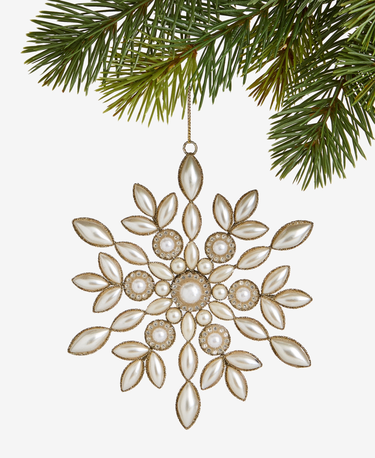 Holiday Lane Gilded Glamour Embellished Snowflake Ornament, Macy's Exclusive | Macy's