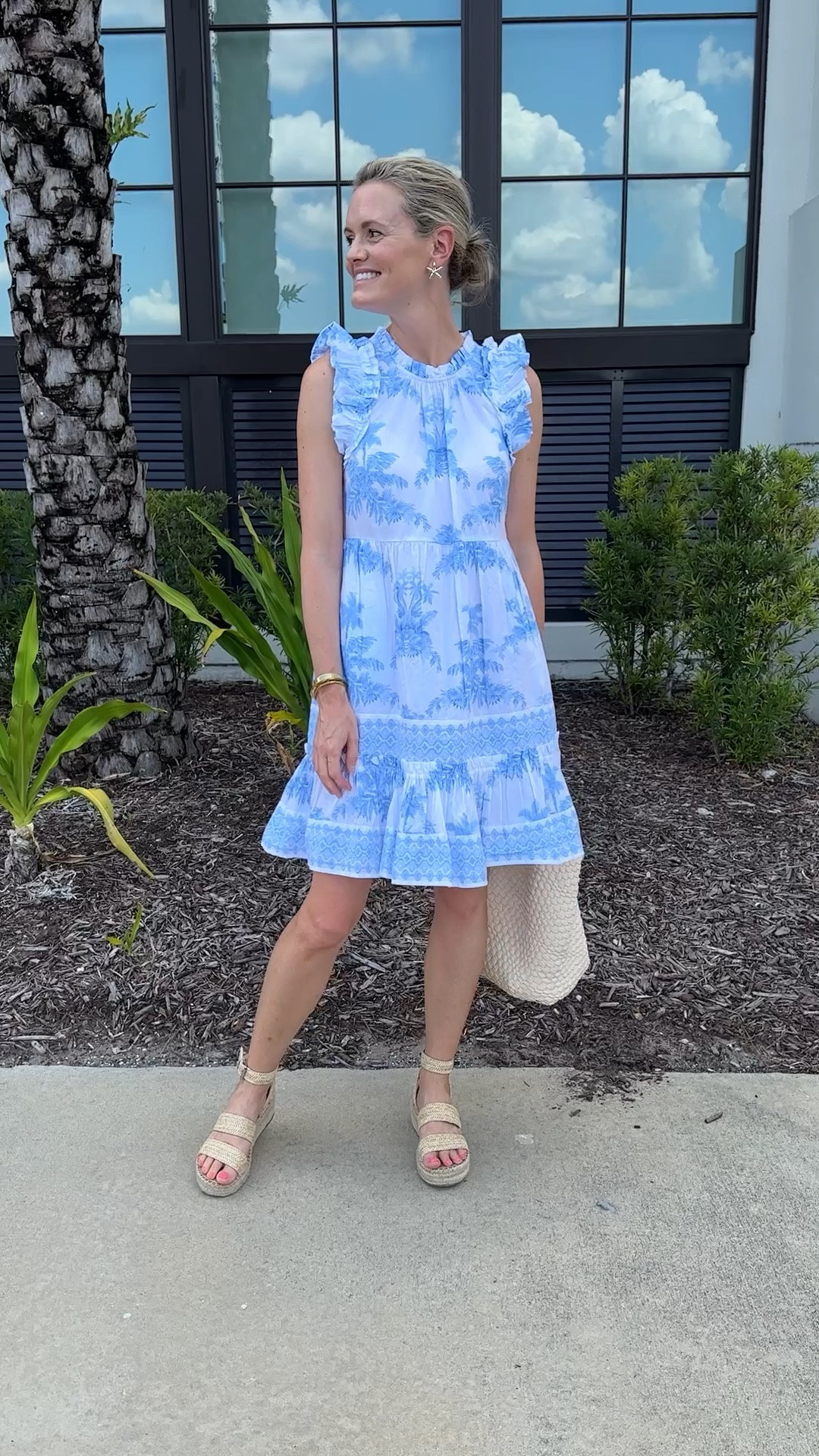 Today’s church dress! I adore this blue and white ruffle number! It’s on major sale! Wearing the size small. 

#LTKFindsUnder100 #LTKSaleAlert #LTKShoeCrush