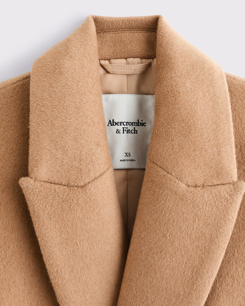 Wool-Blend Double-Breasted Coat | Abercrombie & Fitch (US)