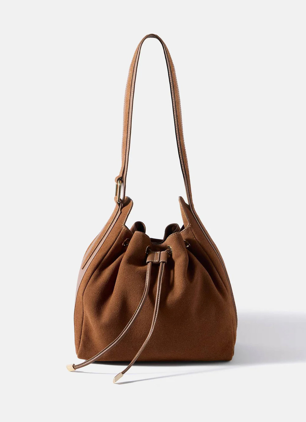 Mabel Tan Suede Bucket Bag | Mint Velvet