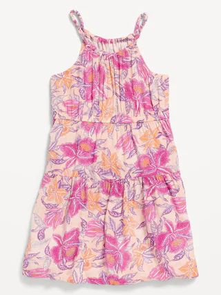 Sleeveless Crinkle-Crepe Fit & Flare Dress for Toddler Girls | Old Navy (US)