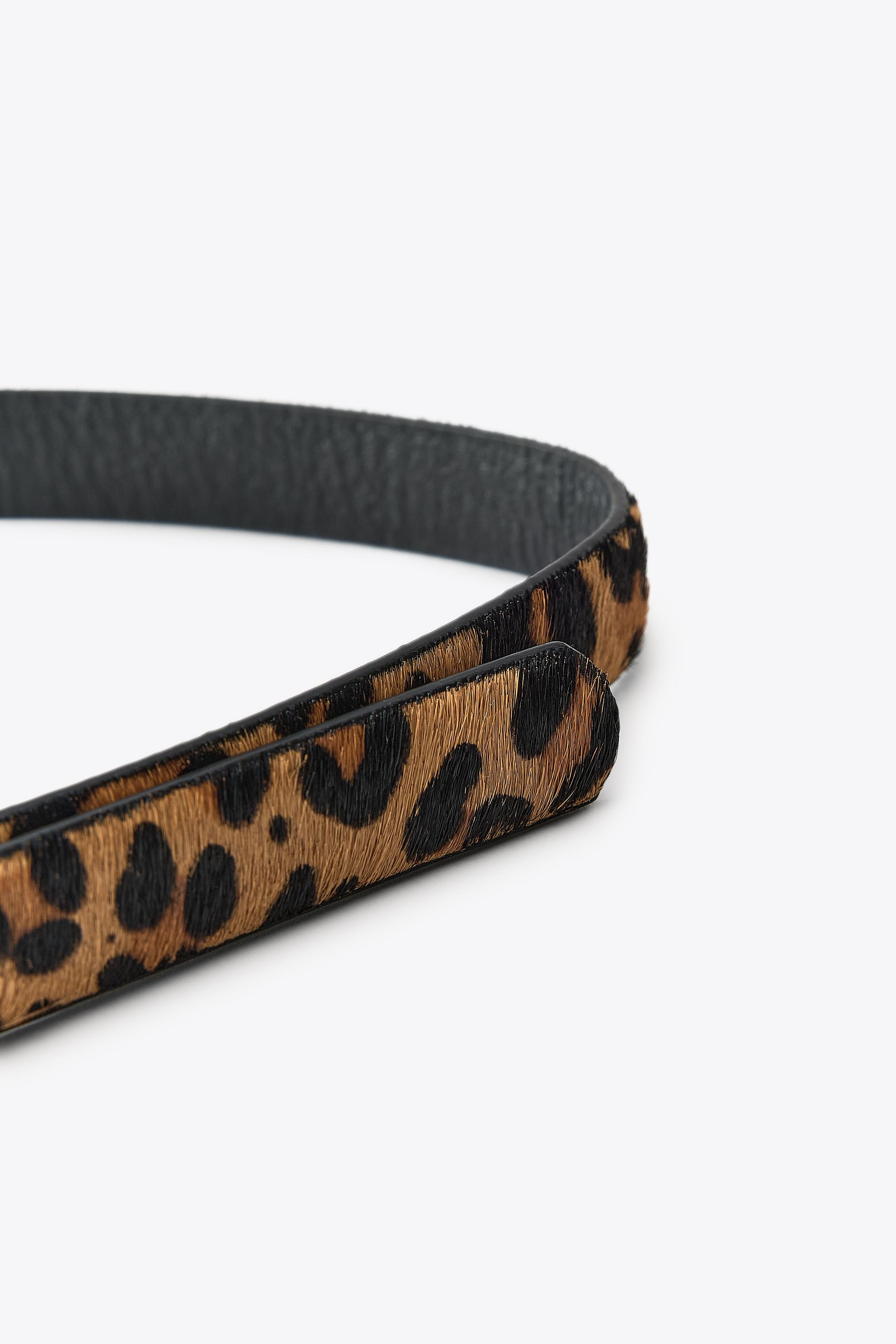 ANIMAL PRINT LEATHER BELT | Zara US