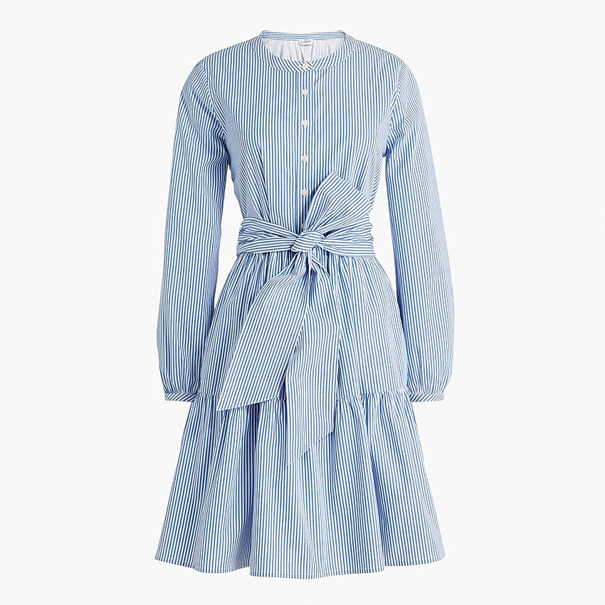 Tie-waist mini dress in cotton poplin | J.Crew Factory