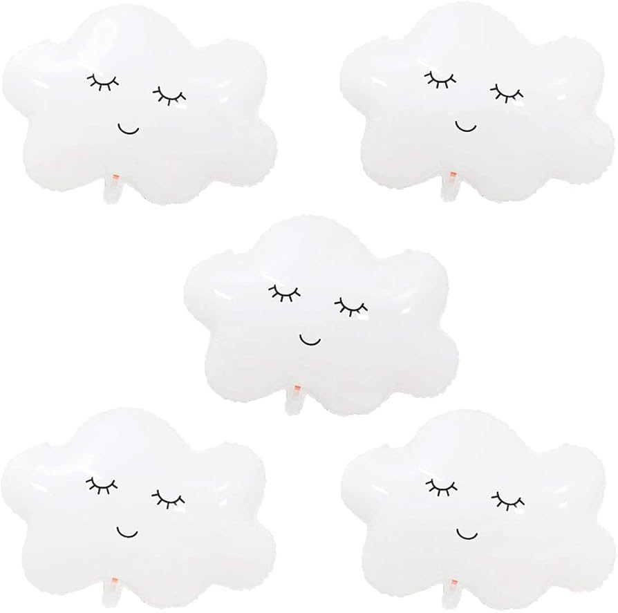 White Cloud Balloons Cloud Shaped Foil Mylar Balloons for Baby Shower Cloud Themed Party Birthday... | Amazon (US)