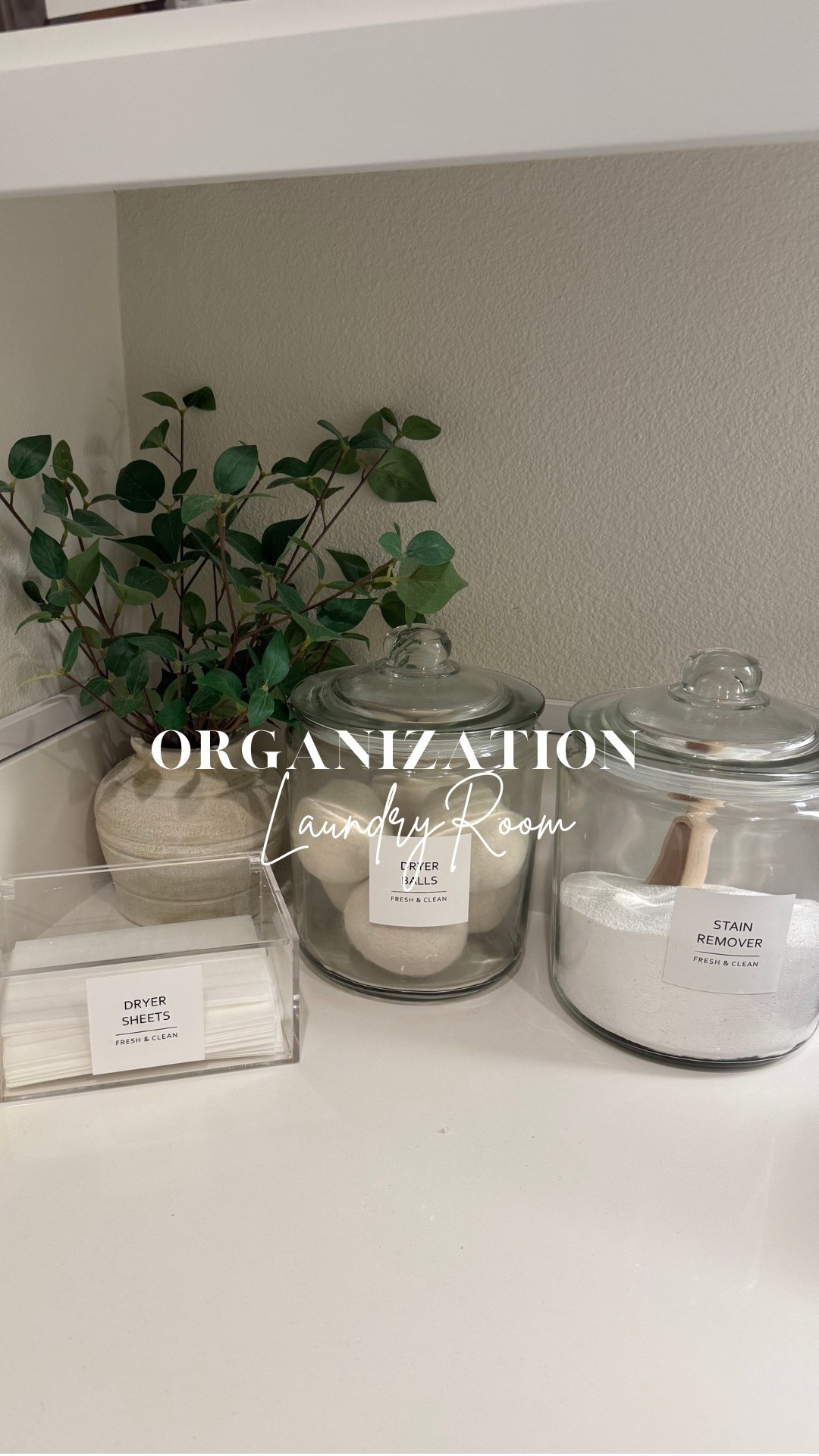 Organization for the laundry room 🧺 I love these big glass jars from Amazon for powder laundry items and decorative storage like these dryer balls. The labels are perfect for keeping things organized and looking aesthetically pleasing and the clear bins are some of my faves for organizing around the house 👍🏼

Amazon, Target, home organization, laundry room organization, clear organizing bins, clear glass jars, dryer sheet holder

#LTKmomlife #LTKHome
