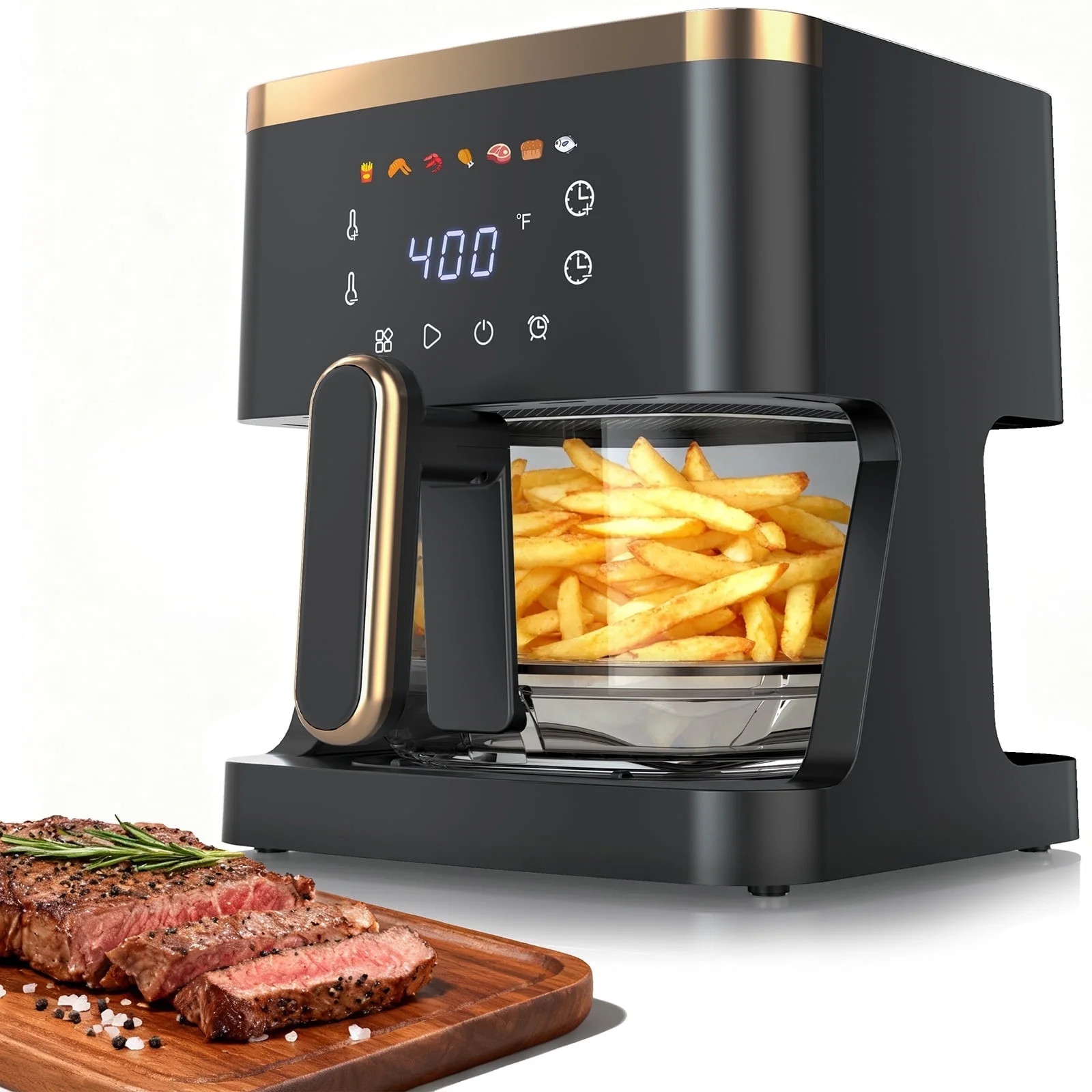7-in-1 Air Fryer, 5 QT Clear Glass Basket Fryer, 360° Cooking Window, 1400W Precise Heating for ... | Walmart (US)
