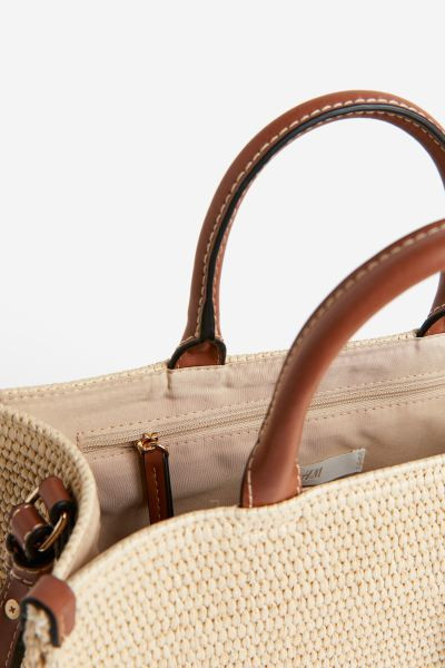Crossbody Straw Bag - Beige/brown - Ladies | H&M US | H&M (US + CA)