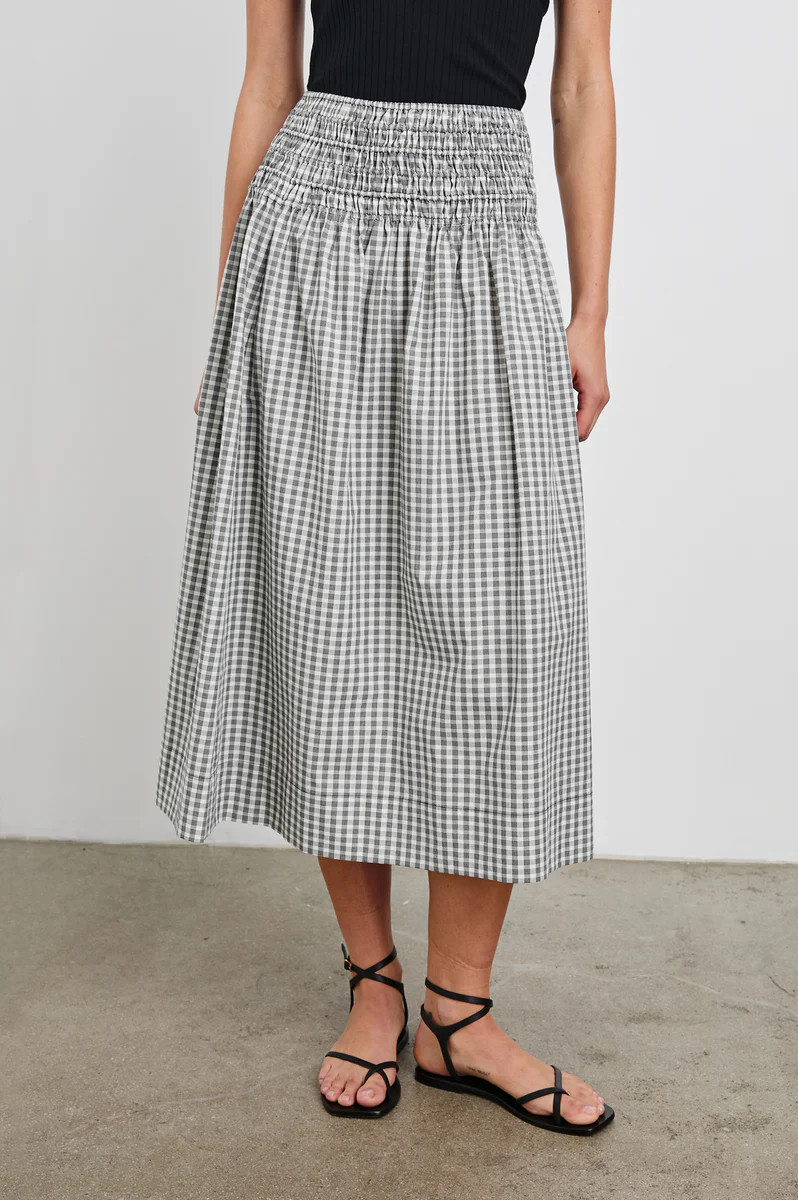 ALESSA SKIRT - IVORY JET GINGHAM | Rails