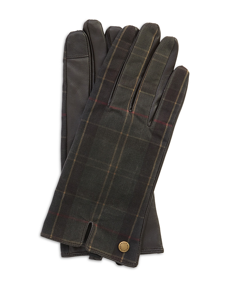 Barbour Tartan Waxed Canvas & Leather Gloves | Bloomingdale's (US)