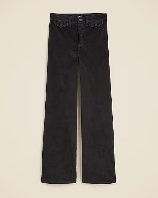 Wide-leg trouser in washed velvet | J. Crew US