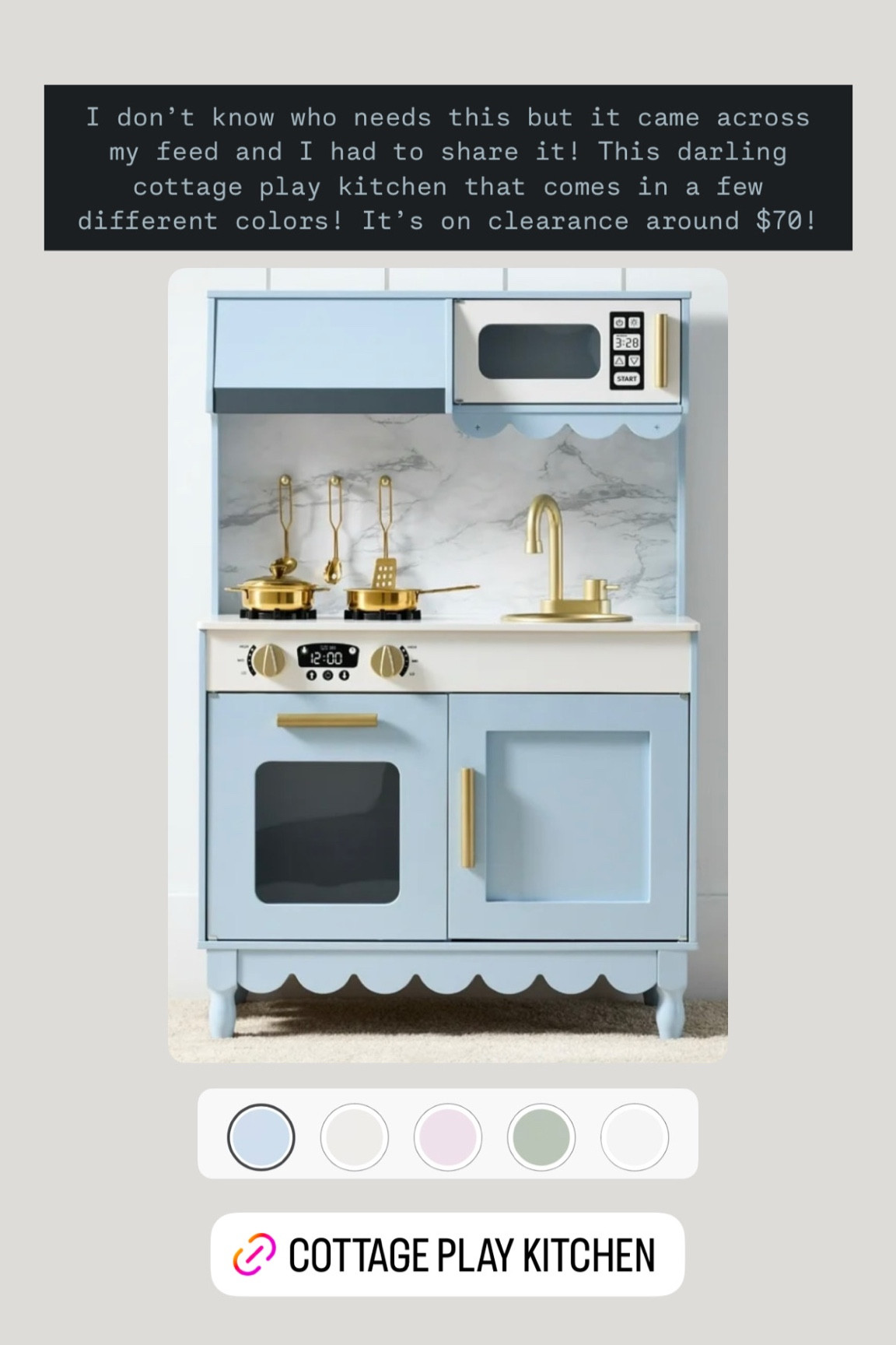 Scalloped cottage play kitchen on sale/clearance! Around $70! Comes in 5 different colors! 

#LTKSaleAlert #LTKKids #LTKHome