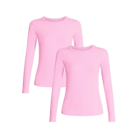 No Boundaries Crew Ribbed Tee with Long Sleeves, Women's XXS-XXL | Walmart (US)