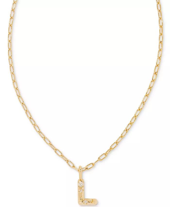 Gold-Tone Crystal Letter Pendant Necklace, 16 + 3" extender | Macy's