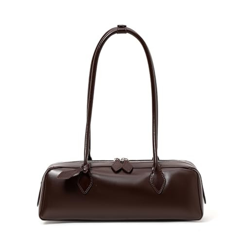 AIDRANI Genuine leather, single shoulder, retro-style, long-shaped pillow, casual wallet, purse, shoulder bag for women (brown) | Amazon (US)