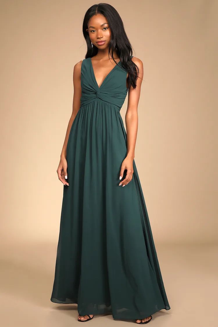 Easy To Love You Emerald Green Twist-Front Dress with Pockets | Lulus (US)