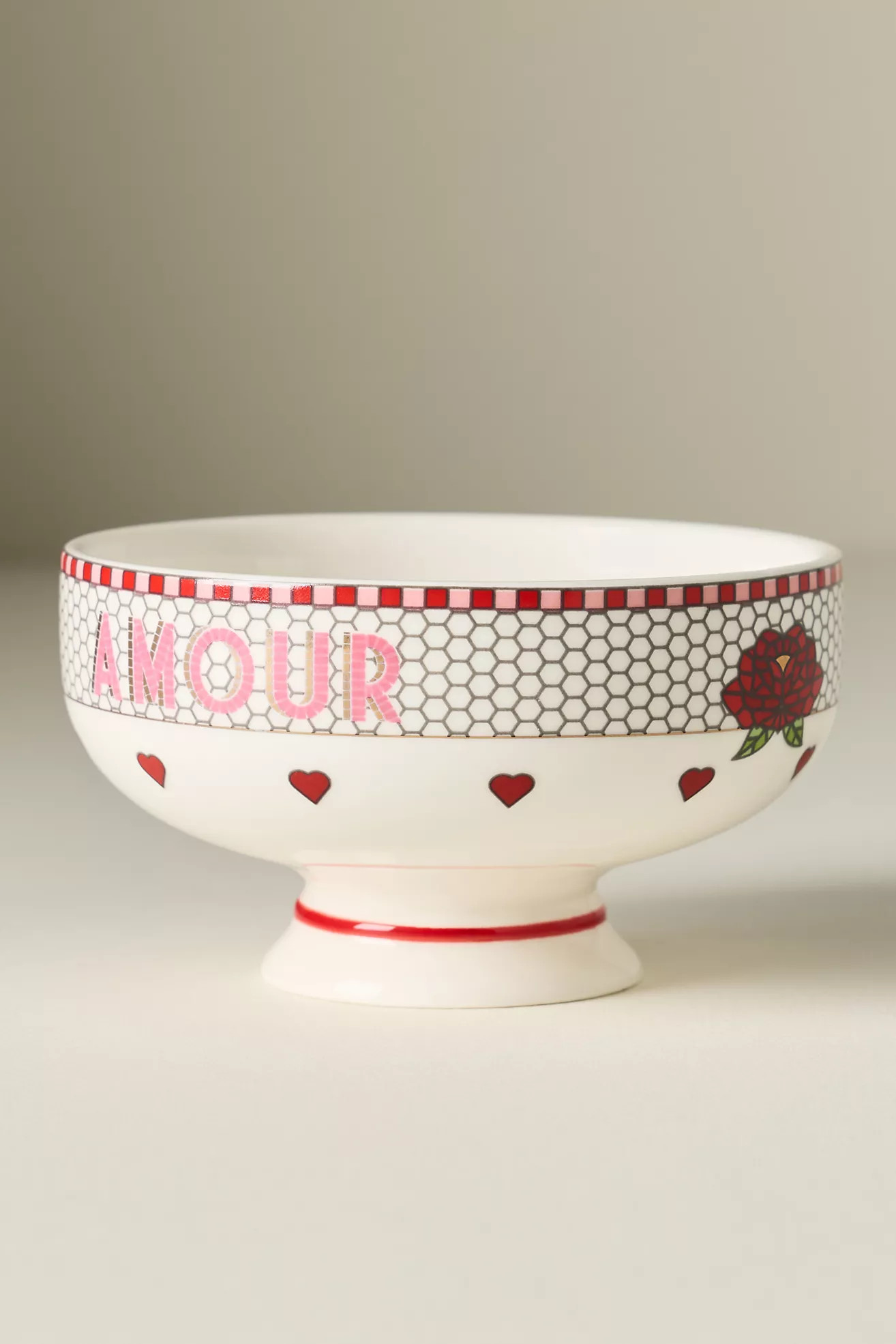 The Bistro Tile Stoneware Nut Bowl: Valentine's Edition | Anthropologie (US)