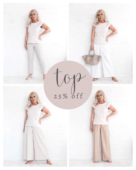 Neutral Wide Leg Pants / Wide Leg Trousers. Neutral Gingham Top is 25% off!

Over 50 / Over 60 / Over 40 / Classic Style / Minimalist / Neutral / European Style


#LTKsalealert #LTKover40 #LTKworkwear