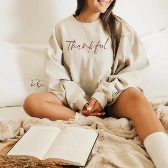 Thankful Sweatshirt Thankful Sweater Thankful Shirt - Etsy | Etsy (US)