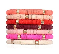 RIAH FASHION Bohemian Multi-Layer Beaded Stacking Statement Bracelets - Versatile Strand Stretch ... | Amazon (US)