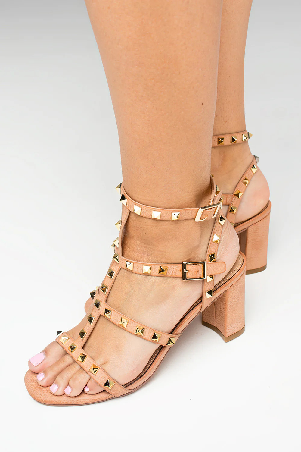 Carol Studded Heel - Pink | BuddyLove