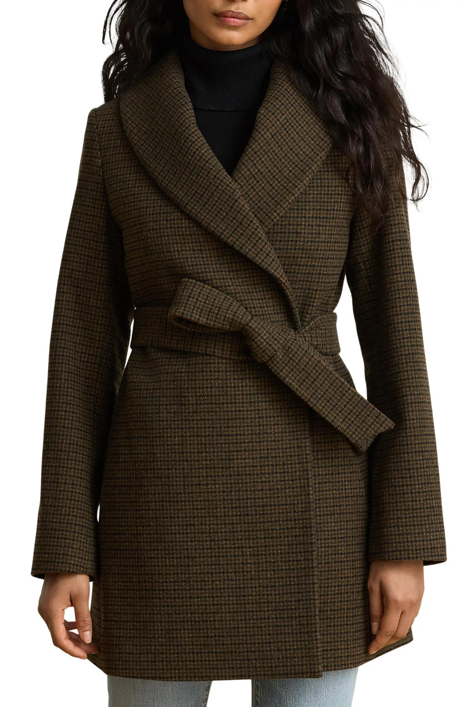 Plaid Wool Wrap Coat (Women) | Nordstrom | Nordstrom