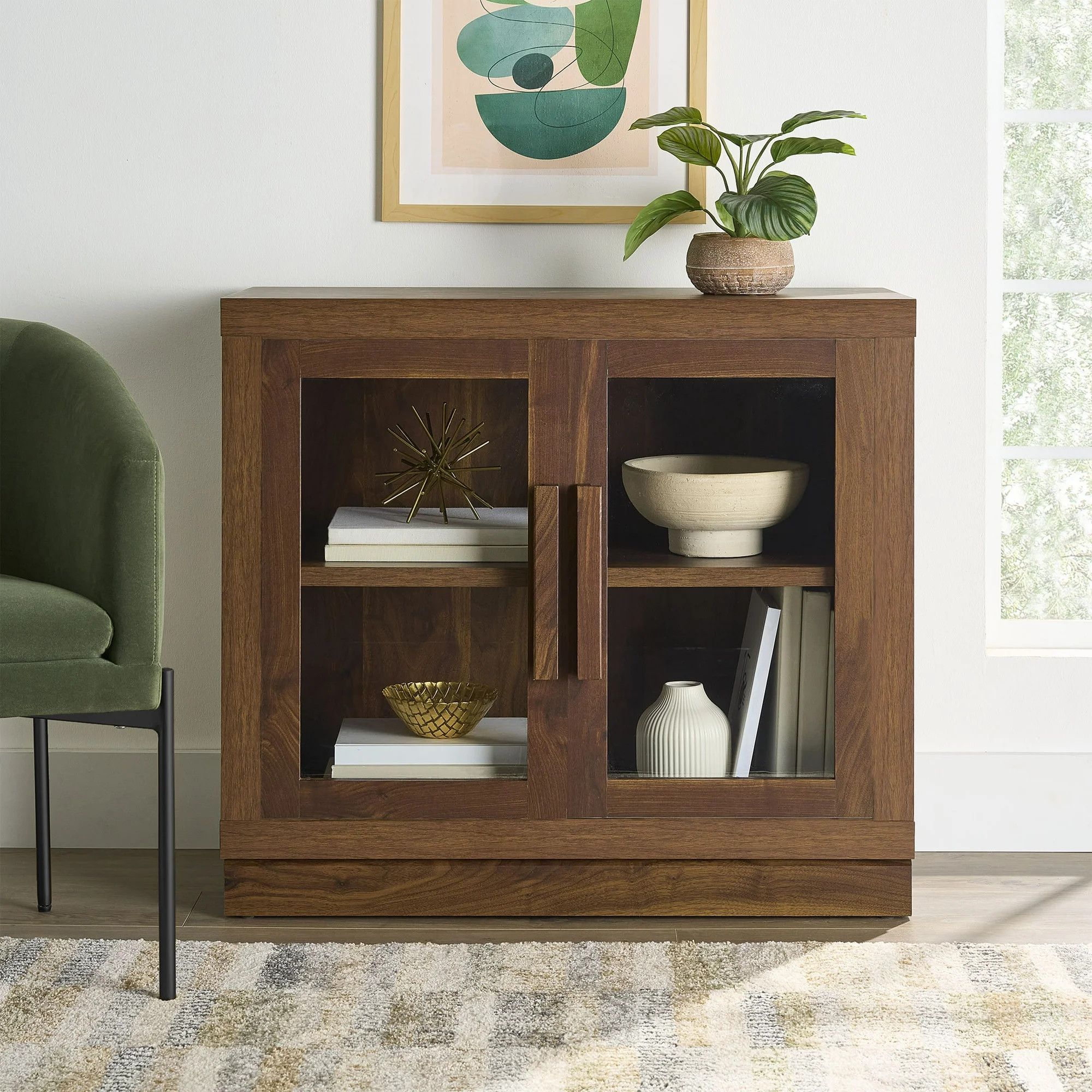 Better Homes & Gardens Ezra Accent Cabinet, Warm Walnut Finish | Walmart (US)