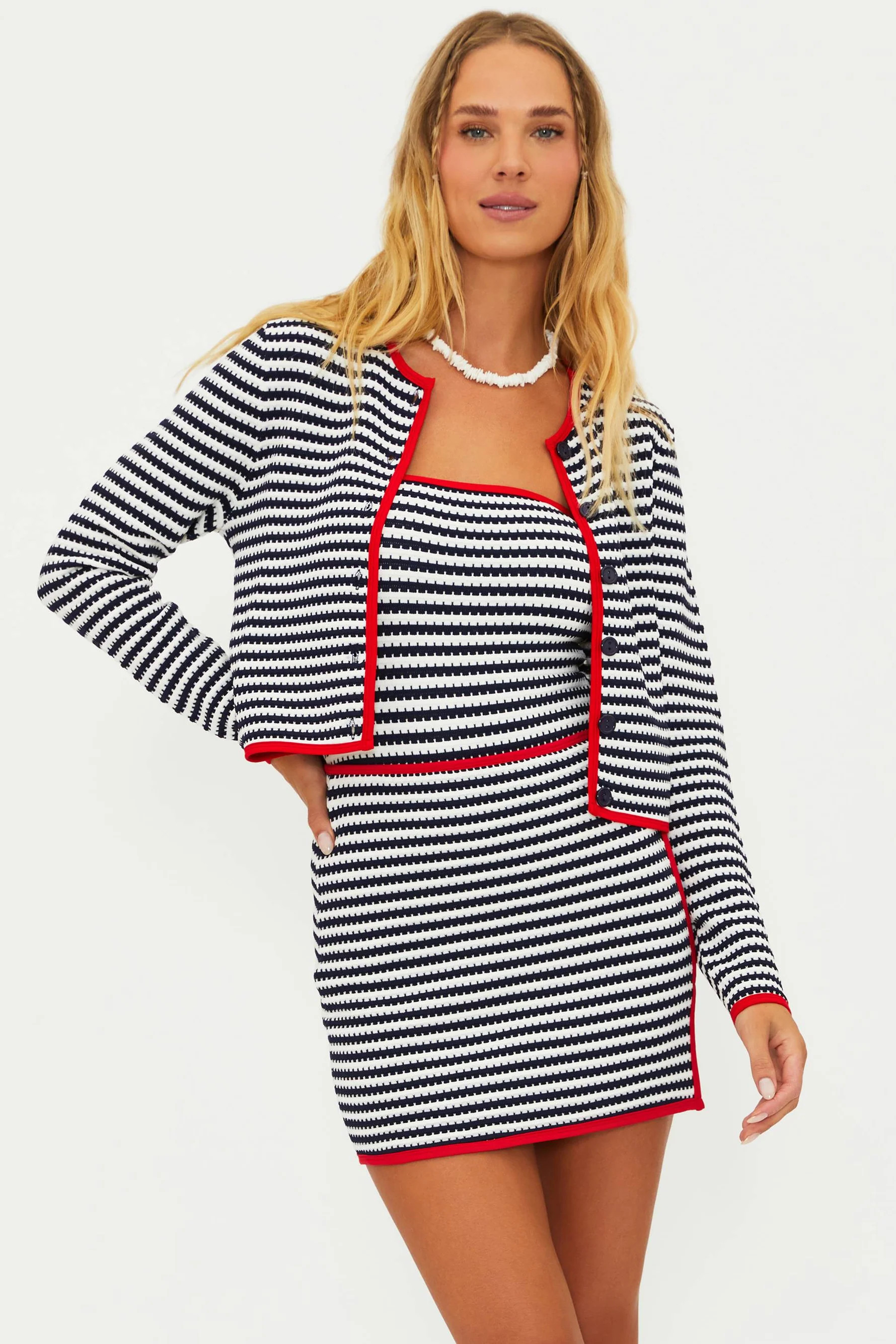 Calla Cardigan Indigo Midnight | Stripped Cardigan | Beach Riot | Beach Riot