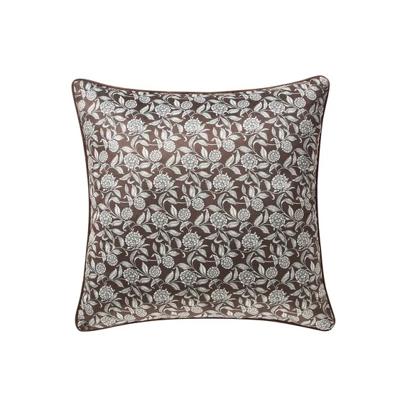 My Texas House 20" x 20" Brown Floral Velvet Decorative Pillow | Walmart (US)