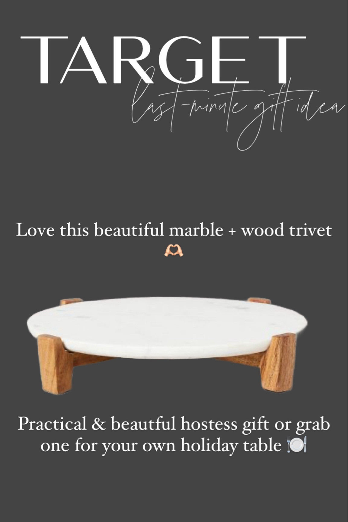 Prettiest & practical hostess gift! 🎁Marble and wood trivet for your holiday table🍽️🎄 order online and choose in-store pick up! 

#LTKGiftGuide #LTKhome #LTKfindsunder50