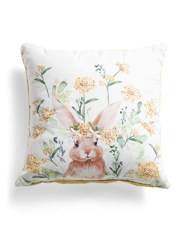 20x20 Floral Bunny Pillow | TJ Maxx