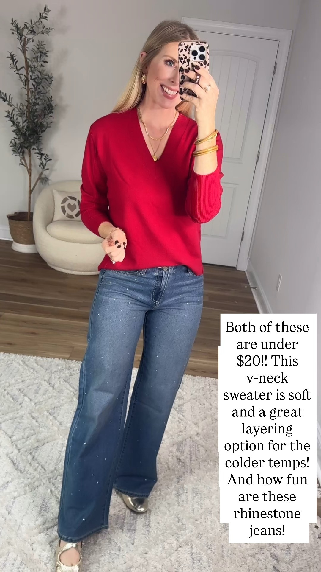 Walmart try on, time and tru, red sweater, rhinestone jeans, Walmart outfit, Walmart fashion 

Small 

#LTKHoliday #LTKStyleTip #LTKFindsUnder50