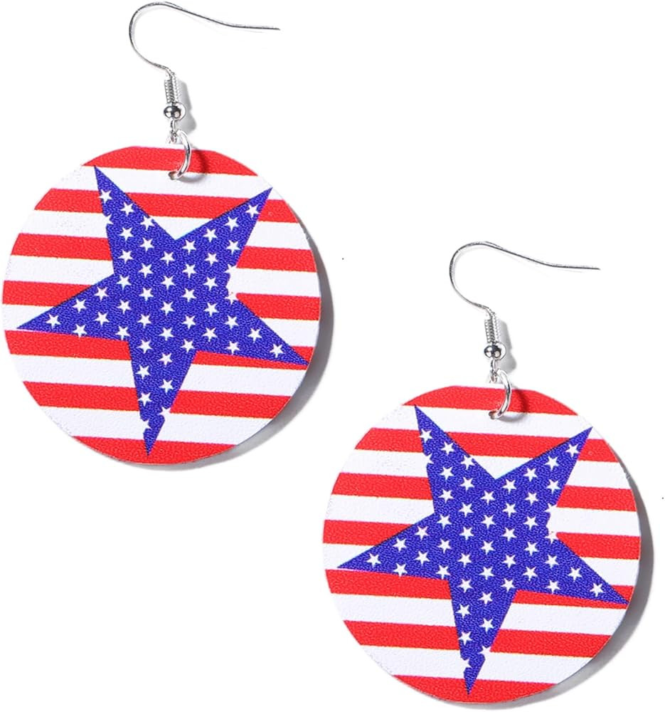 American Independence Day Flag Earrings 4th Of July Dangle Earrings Patriotic Earrings For Women ... | Amazon (US)