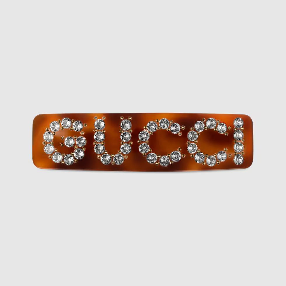 Gucci - Crystal Gucci single hair clip | Gucci (UK)