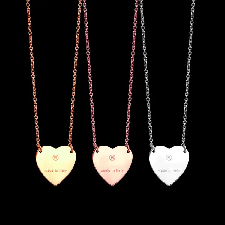 Wholesale Never Fading Stainless Steel Simple Heart Pendant Necklaces Gold Plated Classic Style L... | DHGate