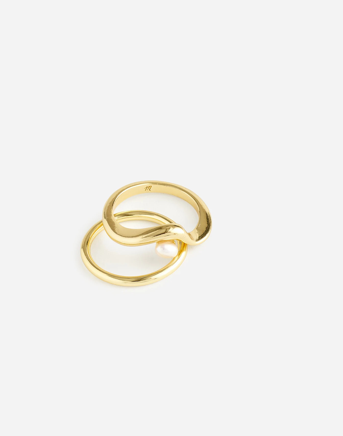 Freshwater Pearl Wavy Stacking Ring Set | Madewell | Madewell