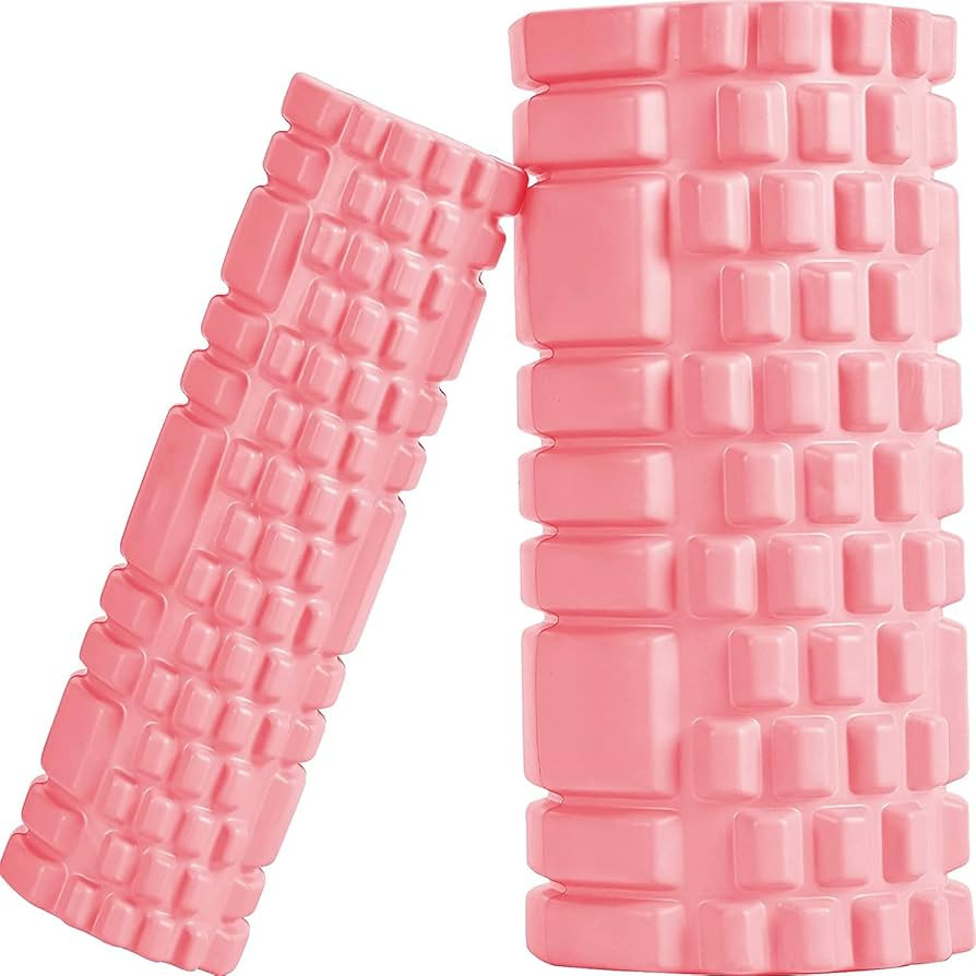 Foam Roller Set - 2 Roller (12" and 13") High-Density Round Foam Roller for Exercise, Massage, Mu... | Amazon (US)