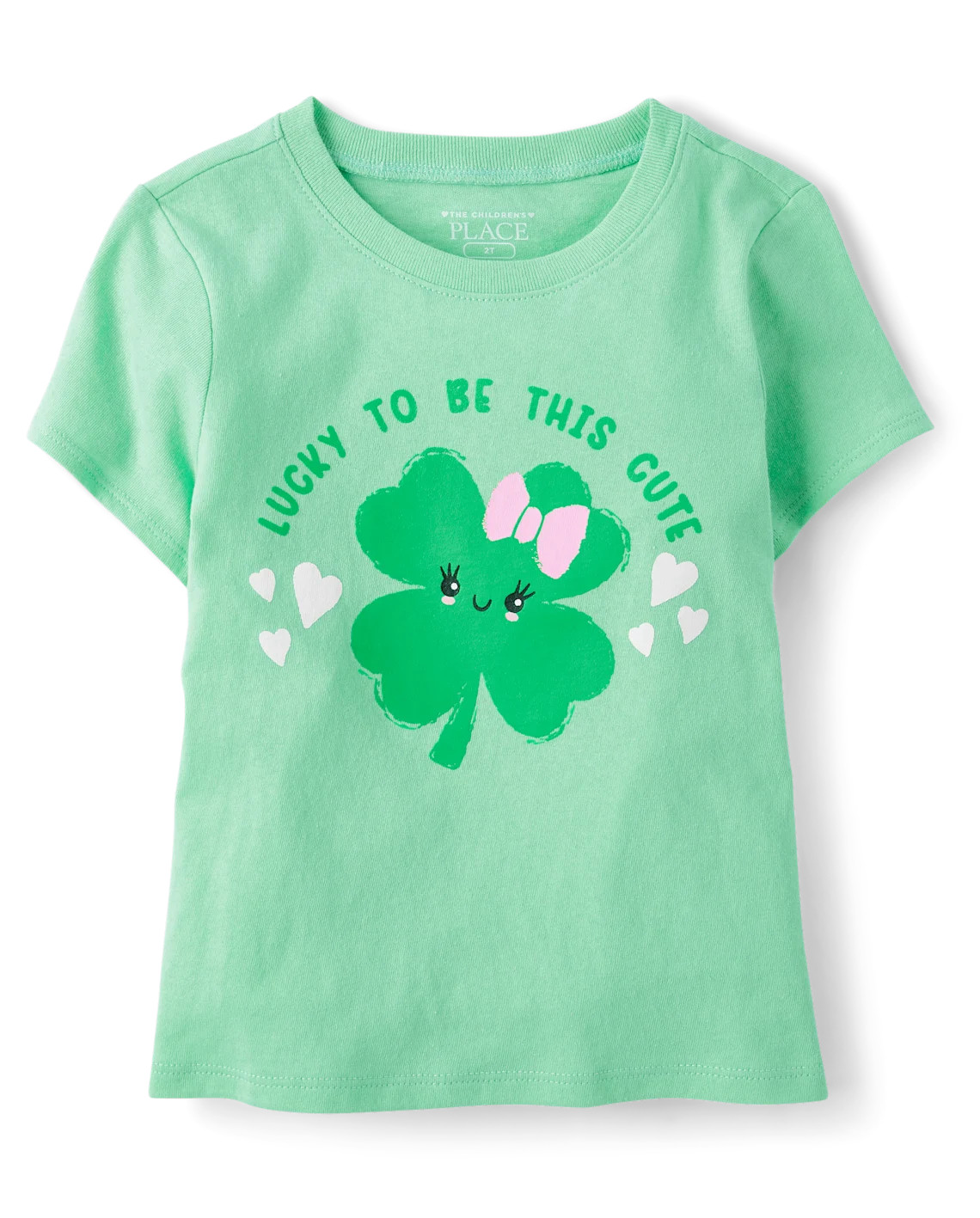 Baby And Toddler Girls St. Patrick's Day Cute Clover Graphic Tee - green | The Children's Place