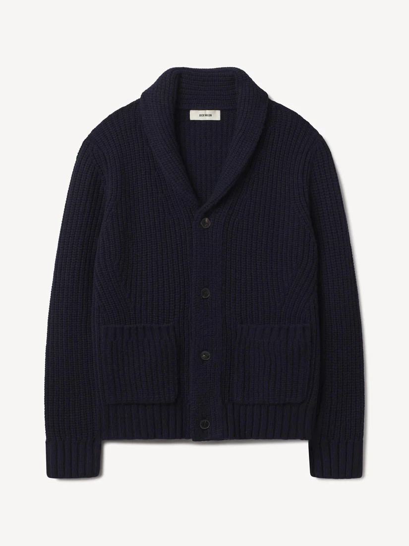 Dark Navy Herdsman Shawl Cardigan - Buck Mason- Modern American Classics | Buck Mason