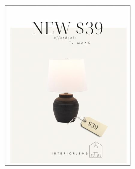 Affordable table lamp, Tj maxx $39. Black table lamp, new from the maxx, 

#LTKsalealert #LTKstyletip #LTKhome