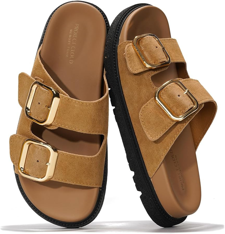 Project Cloud Platform Sandals Women Footwear - Comfortable Summer Slides Memory foam Insole with... | Amazon (US)