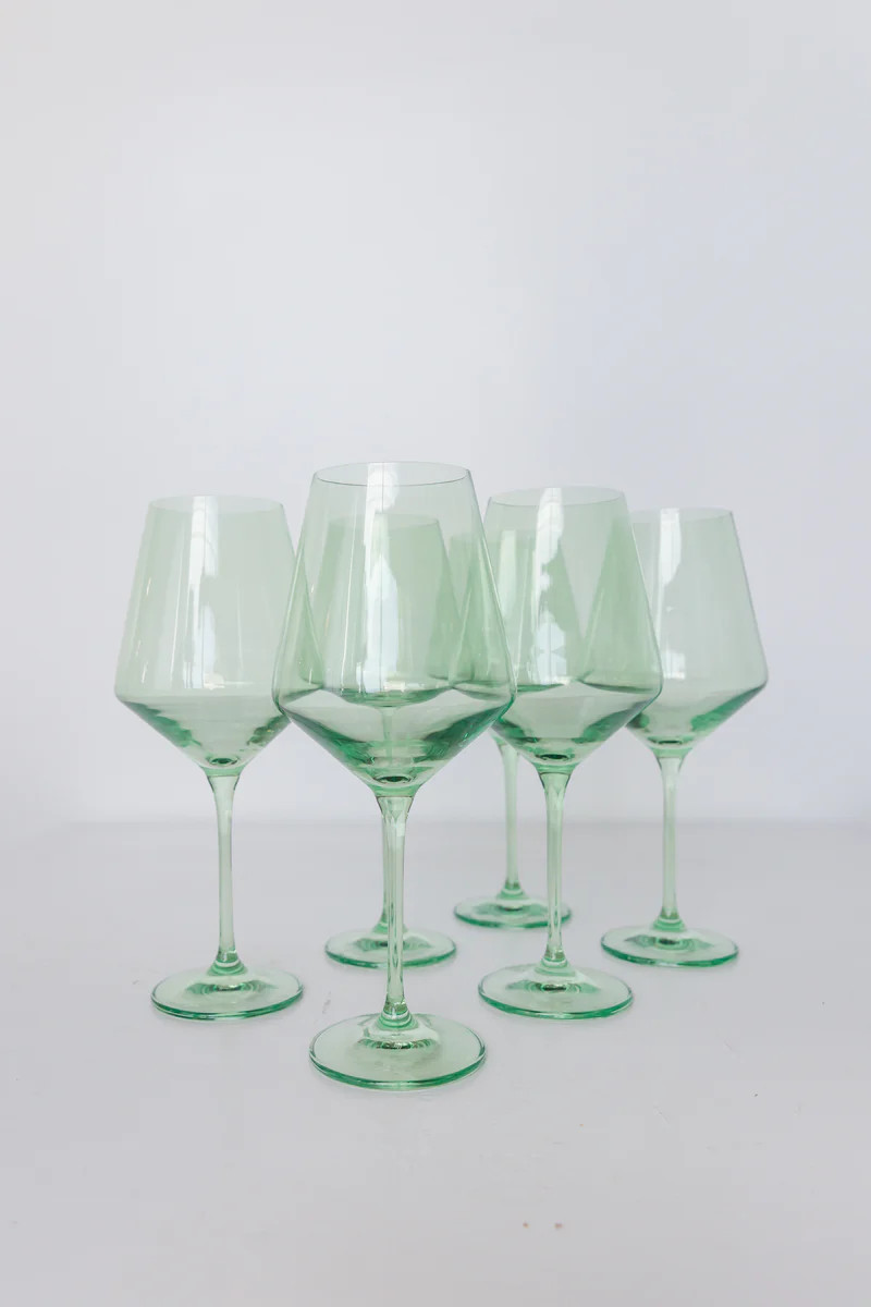 Estelle Colored Wine Stemware - Set of 6 {Mint Green} | Estelle Colored Glass