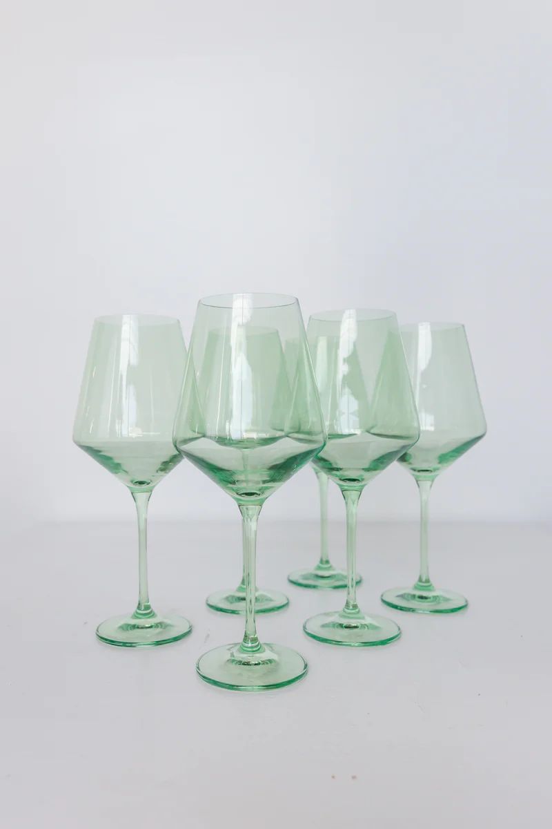 Estelle Colored Wine Stemware - Set of 6 {Mint Green} | Estelle Colored Glass