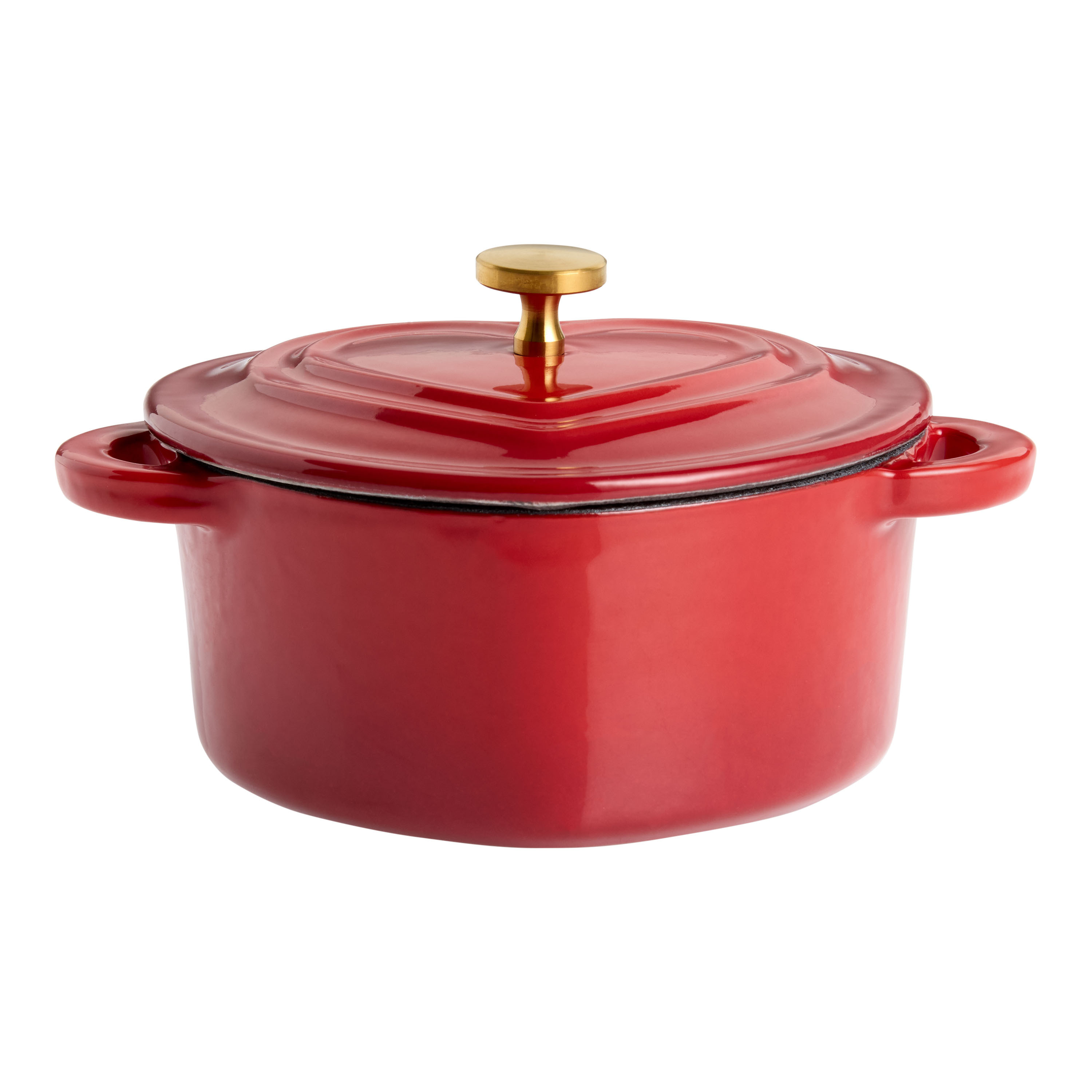 Mini Red and Pink Enameled Cast Iron Heart Shaped Cocotte | World Market