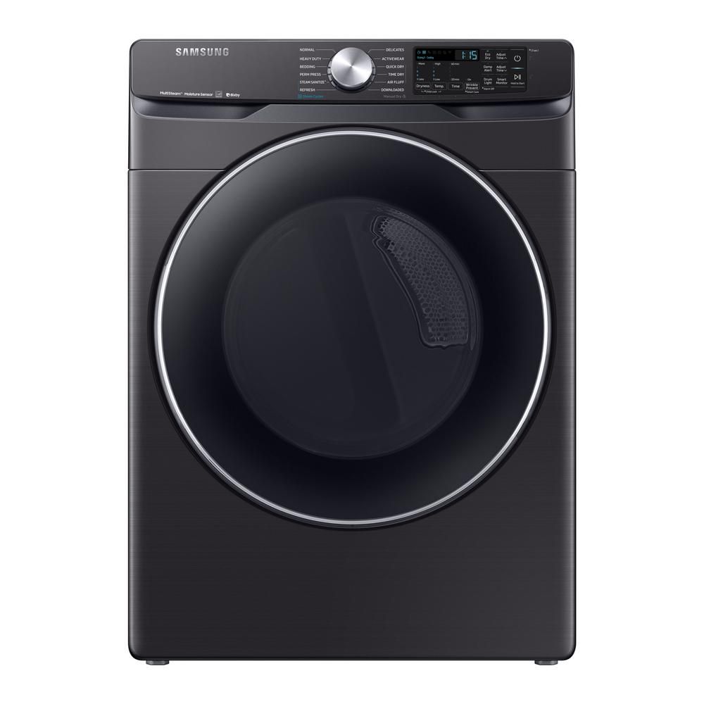 7.5 cu. ft. Fingerprint Resistant Black Stainless Electric Dryer with Steam Sanitize+, ENERGY STA... | The Home Depot