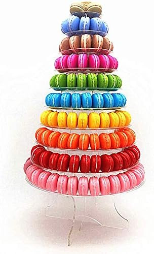 10 Tier Round Macaron Tower Stand Adjust Tiers Level Dia from 4"-13", Cupcake Stand Desserts Disp... | Amazon (US)