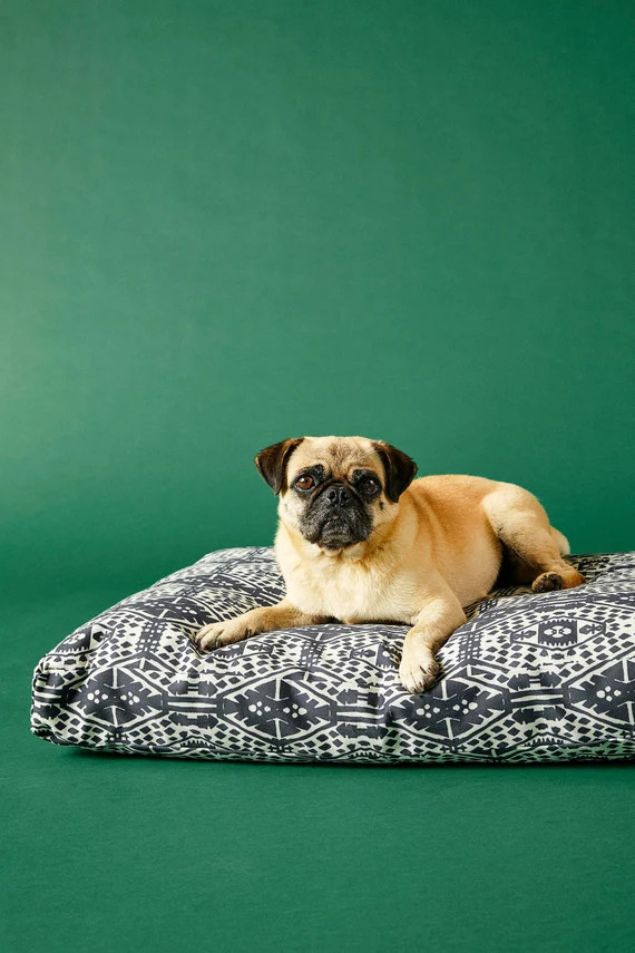 House of Harlow 1960 Creator Collab  |  Indigo Block Print Dog Bed  |  Durable Pet Bed | Etsy (US)