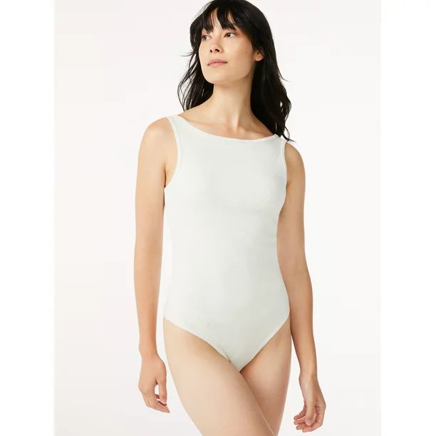 Free Assembly Women's Open Neck Tank Bodysuit - Walmart.com | Walmart (US)