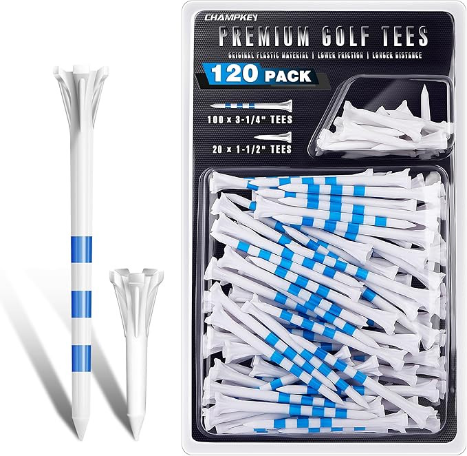 CHAMPKEY Advanced 5-Prong Plastic Golf Tees 120 or 100 Pack - 50% Ball Contact Surface Optimizati... | Amazon (US)