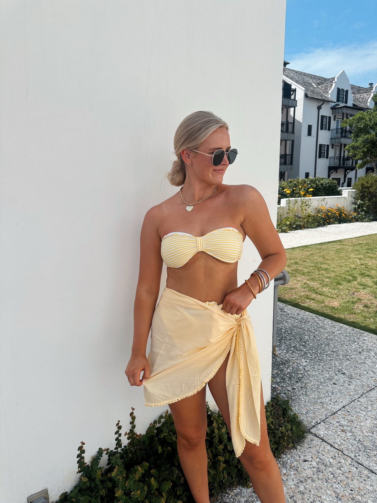 Abercrombie swim. Yellow swimsuit. Yellow aesthetic. Bikini style. Yellow bikini. Amazon sarong. Quay sale. Sunglasses sale  

#LTKStyleTip #LTKFindsUnder50 #LTKFindsUnder100