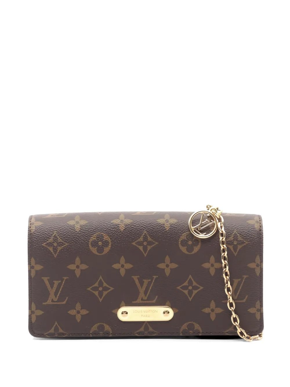 Louis Vuitton Pre-Owned 2021 Lily monogram chain cross body bag - Brown | Farfetch Global